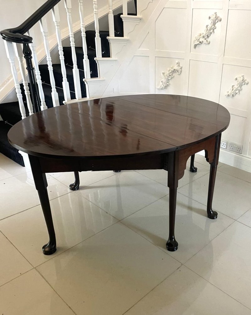 Outstanding Quality Large Unusual Antique George III Mahogany Dining Table - Image 6